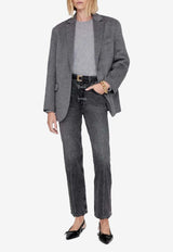 Anine Bing Quinn Single-Breasted Blazer Gray A0110719_GRM5