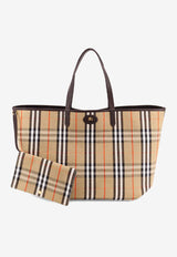 Burberry Reversible Check Pattern Shoulder Bag Sand 8120718A2021_Sand peat_40019710