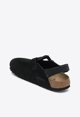 Birkenstock Tokio Suede Leather Slides Black 1028348SUE/Q_BIRKE-BLK