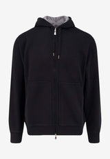 Brunello Cucinelli Logo-Embroidered Zip-Up Hoodie Black MM8319069GC101_Black_30005224