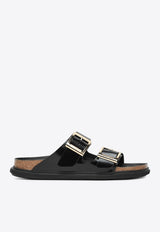 Birkenstock Arizona Droplet Buckled Slides Black 1029353LE/Q_BIRKE-SB