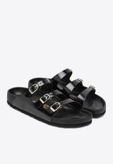 Birkenstock Florida D-Buckle Shiny Leather Sandals Black 1029385LE/R_BIRKE-SB