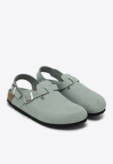 Birkenstock Tokio Buckled Leather Clogs Green 1029429SUE/Q_BIRKE-PS