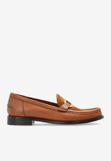Ferragamo Maryan Gancini Leather Loafers Brown 01K580 MARYAN COR 785538-NATURALE