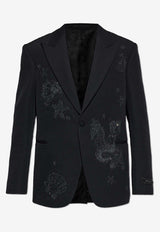Versace Wool Blazer with Crystal-Embellishments Black 1018806 1A15051-1B000