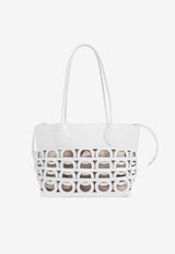 Ferragamo Gancini East/West Tote Bag White 21A229 TT GANCI EW 784695-OPTIC WHITE