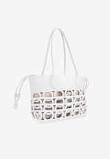 Ferragamo Gancini East/West Tote Bag White 21A229 TT GANCI EW 784695-OPTIC WHITE