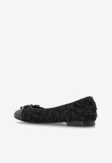 Tory Burch Cap-Toe Tweed Ballet Flats Black 177191 0-400