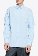 Moschino Embroidered Goose Shirt Light Blue 252ZZ J0223 5235-1293