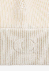 Coach Embossed Logo Wool Beanie Cream 29CCL44 0-CHK