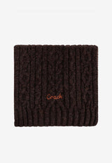 Coach Embroidered Logo Wool-Blend Scarf Brown 29CCL89 0-MPL