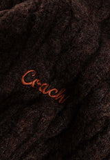 Coach Embroidered Logo Wool-Blend Scarf Brown 29CCL89 0-MPL