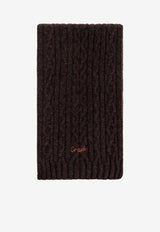 Coach Embroidered Logo Wool-Blend Scarf Brown 29CCL89 0-MPL