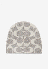 Coach Monogram Wool-Blend Beanie Gray 29CCT78 0-C2J