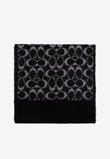 Coach Monogram Wool-Blend Scarf Black 29COWC540468 0-001