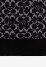 Coach Monogram Wool-Blend Scarf Black 29COWC540468 0-001