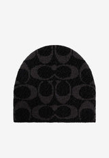 Coach Monogram Wool-Blend Beanie Black 29CCT78 0-BLK
