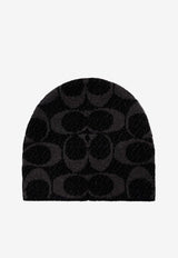 Coach Monogram Wool-Blend Beanie Black 29CCT78 0-BLK