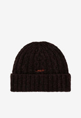 Coach Cable-Knit Logo Beanie Brown 29CCL47 0-MPL