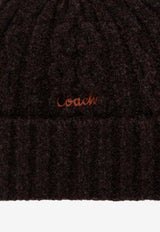 Coach Cable-Knit Logo Beanie Brown 29CCL47 0-MPL