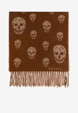 Alexander McQueen Double Face Skull Scarf Brown 835379 4890Q-2779