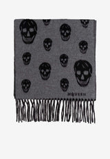 Alexander McQueen Double Face Skull Scarf Gray 835379 4890Q-1260