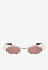 Alexander McQueen Oval-Shaped Sunglasses Pink 852498 I3330-7024