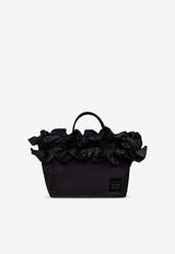 GANNI XXL Ruffle Tote Bag Black A7188 5972-099