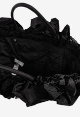 GANNI XXL Ruffle Tote Bag Black A7188 5972-099