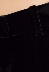 Alexander McQueen Velvet Wide-Leg Pants Black 848860 QEAGW-1000