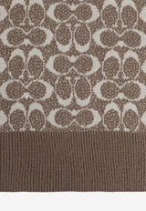 Coach Monogram Wool-Blend Scarf Beige 29COWC540468 0-015