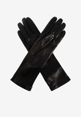 Alexander McQueen Embossed-Logo Leather Gloves Black 850169 3E36Q-1000