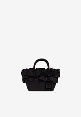 GANNI Mini Ruffle Top Handle Bag Black A7187 5972-099