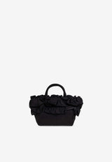 GANNI Mini Ruffle Top Handle Bag Black A7187 5972-099