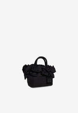 GANNI Mini Ruffle Top Handle Bag Black A7187 5972-099