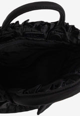 GANNI Mini Ruffle Top Handle Bag Black A7187 5972-099