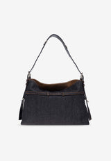 Givenchy Medium Voyou Denim Shoulder Bag Navy BB513 1B2AH-415