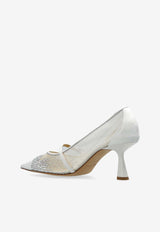 Jimmy Choo Aren 65 Crystal Embellished Mesh Pumps White AREN PUMP 65 TKW-WHITE CRYSTAL
