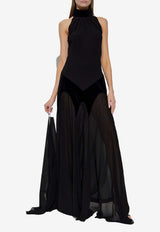 Alexander McQueen Silk-Blend Sleeveless Maxi Dress Black 842905 QBADS-1000