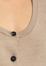 Jacquemus Curve-Sleeved Wool Cardigan Beige CDW00808 AK00185-015