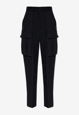 Balmain Wool Cargo Tapered Pants Black FF0PN210 WC09-0PA