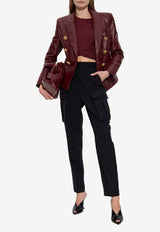 Balmain Wool Cargo Tapered Pants Black FF0PN210 WC09-0PA