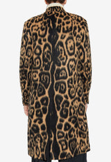 Fendi Leopard Print Double-Breasted Coat Brown FF0840 AVIW-F0QU5