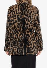 Fendi Leopard Print Belted Jacket Brown FJ7561 AVJF-F1T6O