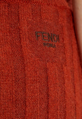 Fendi Mohair and Wool Gradient Midi Skirt Multicolor FZQ994 AYLT-F1TIN