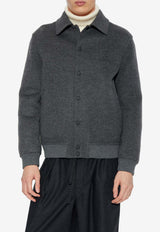 Fendi Embossed-Logo Wool Jacket Gray FW1413 AVIX-F1M2T