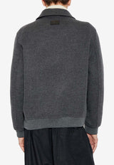 Fendi Embossed-Logo Wool Jacket Gray FW1413 AVIX-F1M2T