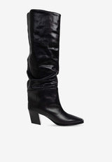 Jimmy Choo Hart 60 Leather Knee-High Boots Black HART KB 60 WLZ-BLACK