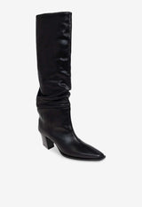 Jimmy Choo Hart 60 Leather Knee-High Boots Black HART KB 60 WLZ-BLACK