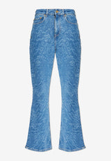 GANNI Marbled Flared Jeans Blue J1730 6984-566